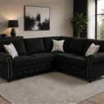 Black Luxury Corner Sofa – Bold Style, Premium Comfort & Timeless Elegance