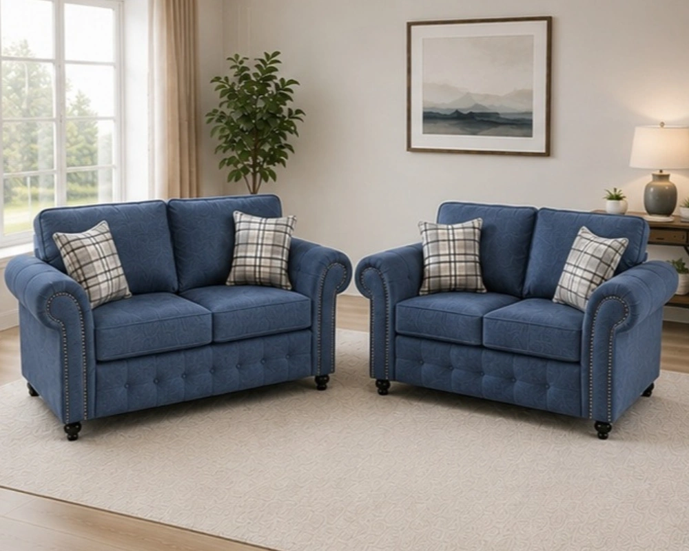 Oakland Vintage-Inspired Sofa Set with Elegant Detailing Modern Classic Chesterfield Sofa Set - Premium Upholstery with Stylish Button-Tufted Detailing - Image 1