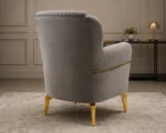 ERVA Luxury Arm Chair – Plush Velvet Fluted Accent Chair with Gold Metal Feet - Image 5