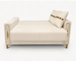 Luxury Turkish Sofa bed – Cream Colour 3 Seater Sofa with Gold Accents - Image 3
