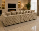 Premium Beige L Shape Sofa – Elegant Tufted Corner Living Room Sofa - Image 3
