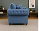 Nicole Blue 1 Seater Lounge Chair – Elegant Rolled Arm Luxury Sofa - Image 5