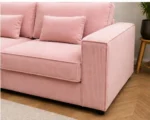 Modern Pink L-Shaped Sectional Sofa | Elegant Luxury Corner Couch - Image 3