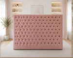 Dusty Pink Ambassador Double Bed with mattress – Luxury Upholstered Design - Image 5