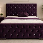 Royal Purple Florida 6ft Super King Bed – 200×200cm Luxury Upholstered Frame with mattress