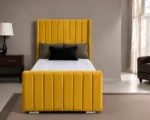 Sunshine Yellow 3ft Single Bed – Premium Panel Headboard-Single Bed With Mattress