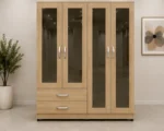 Modern Bedroom Wardrobe with 4 Doors, 4 Integrated Mirrors and 2 Practical Storage Drawers - Image 2