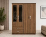 Premium Mirrored Wardrobe Featuring 4 Doors, 2 Mirror Panels and 2 Storage Drawers