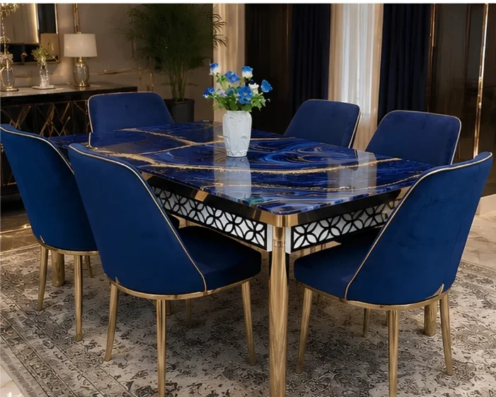Dining Table with 6 Chairs Set – Stylish Furniture Set for Family Dining - Guests and Everyday Home Use