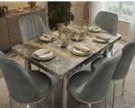 Luxury Dining Table with 6 Chairs Set – Sophisticated Dining Furniture Designed for Family Meals and Gatherings - Image 5