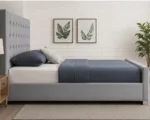 Modern Light Grey Florida 5ft Bed with Mattress – 180 × 200 cm Premium Upholstered Design - Image 4