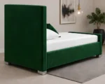 Luxe Green Hilton Single Bed  with Comfortable Mattress – Modern Tufted Headboard - Image 4