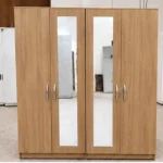 Modern 4 Door Mirrored Wardrobe with Full-Length Mirrors – Elegant Bedroom Storage Solution