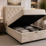 Single Bed with Gas Lift Storage and Mattress - Modern Single Storage Ottoman Bed
