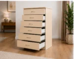 Beige 6 Drawer Chest of Drawers – Modern Bedroom Storage - Image 2