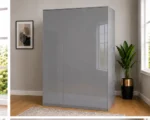 Elegant Grey 3 Door Wardrobe – 3 Door Mirrored Wardrobe with 2 Bottom Drawers - Image 4