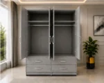 Beautiful Modern 4 Door 4 Drawer Wardrobe – Spacious Clothes Organizer and Bedroom Storage Cabinet - Image 4