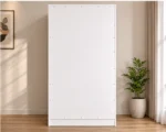 Modern 2 Door Wardrobe with Mirror and Drawers – White Bedroom Storage Furniture - Image 4